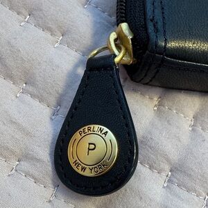 Perlina Black Wallet with Gold Accents